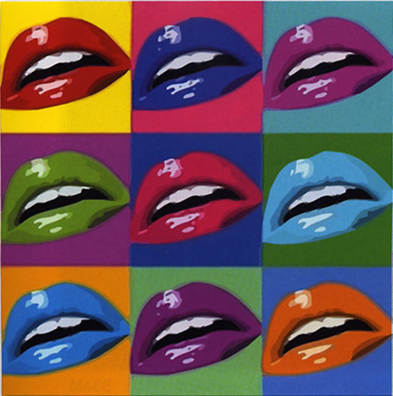 Quadro Lips Pop Art 2 Di Warhol Falso D autore 50x50cm Novecento
